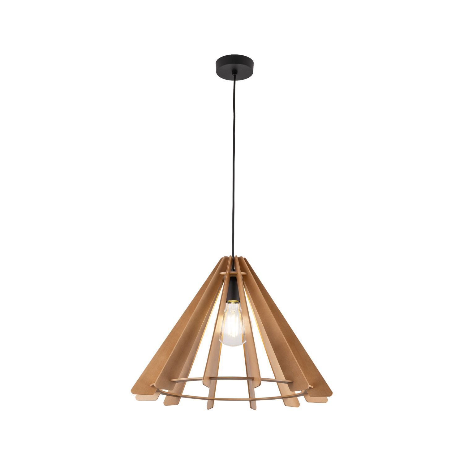 Hängeleuchte Holz E27 Ø 50 cm H: max. 160 cm verstellbar