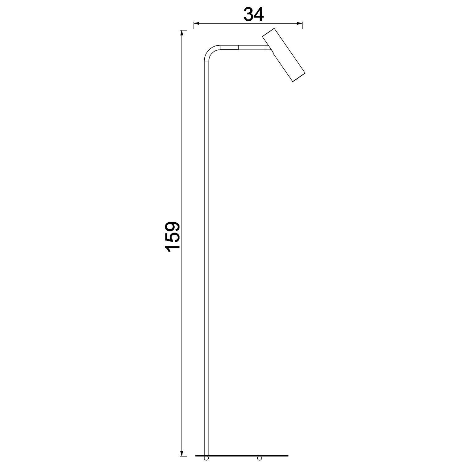 Stehleuchte Metall GU10 verstellbar 159 cm hoch elegant