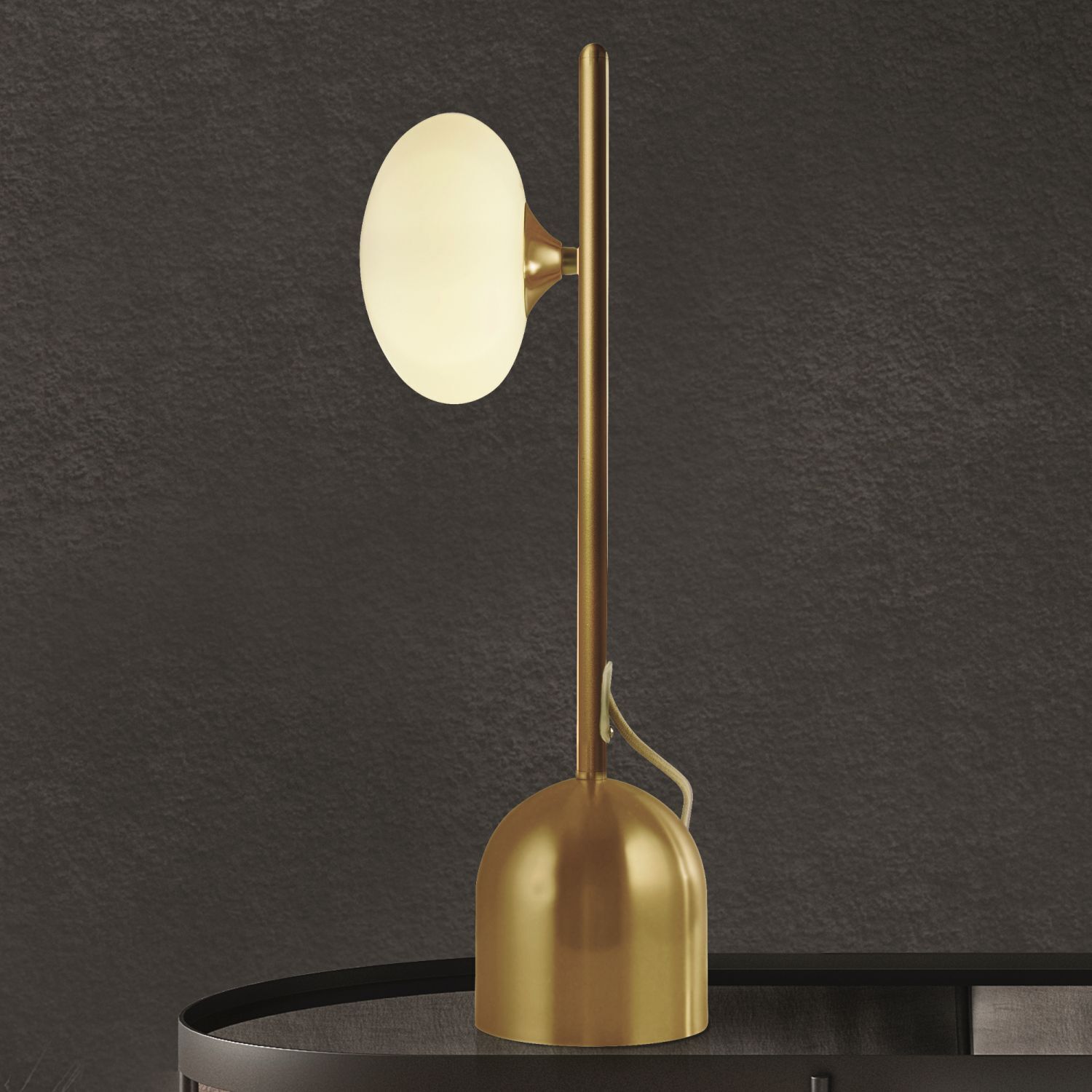 Tischleuchte in Gold Weiß G9 50 cm Glas Metall WATSON