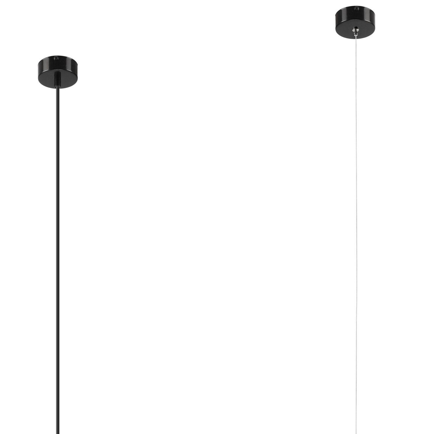 Pendelleuchte Schwarz Weiß länglich Glas Metall 2x G9