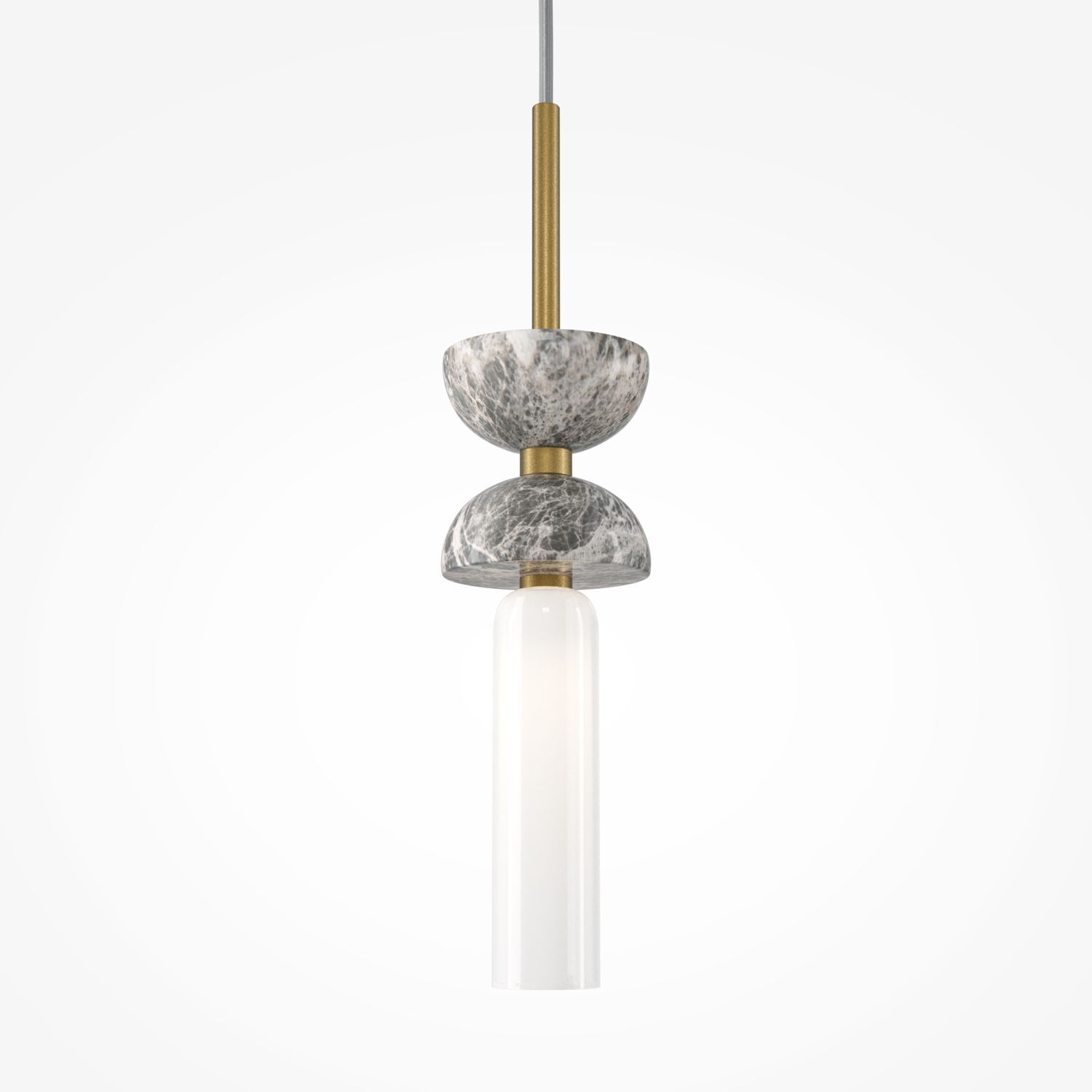 Hängeleuchte Glas Metall G9 rund D: 10 cm Modern