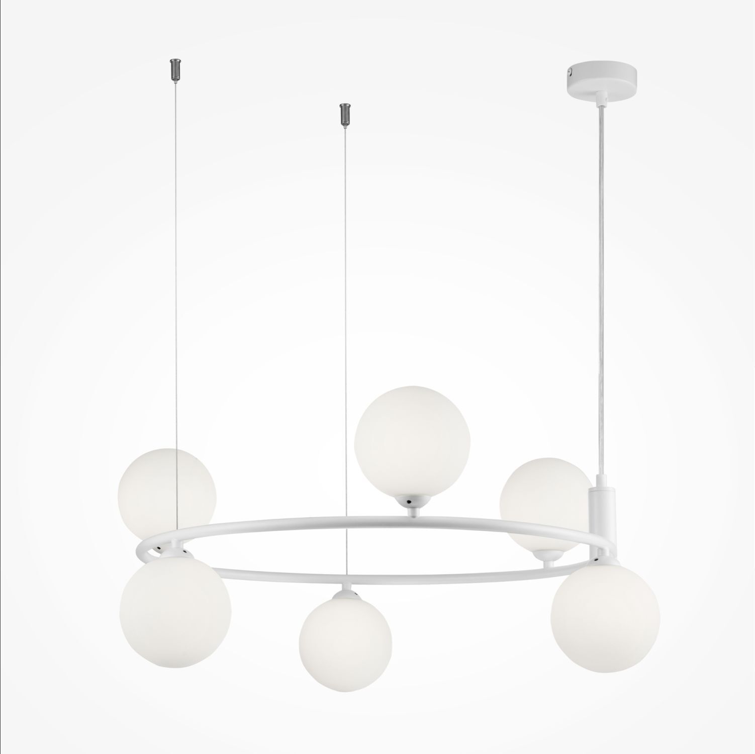 Pendelleuchte Metall Glas G9 B: 58 cm H: max. 184 cm