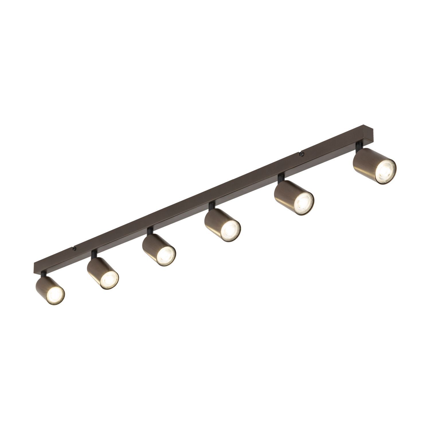 Deckenspot 127 cm lang 6-flammig Metall Braun GU10