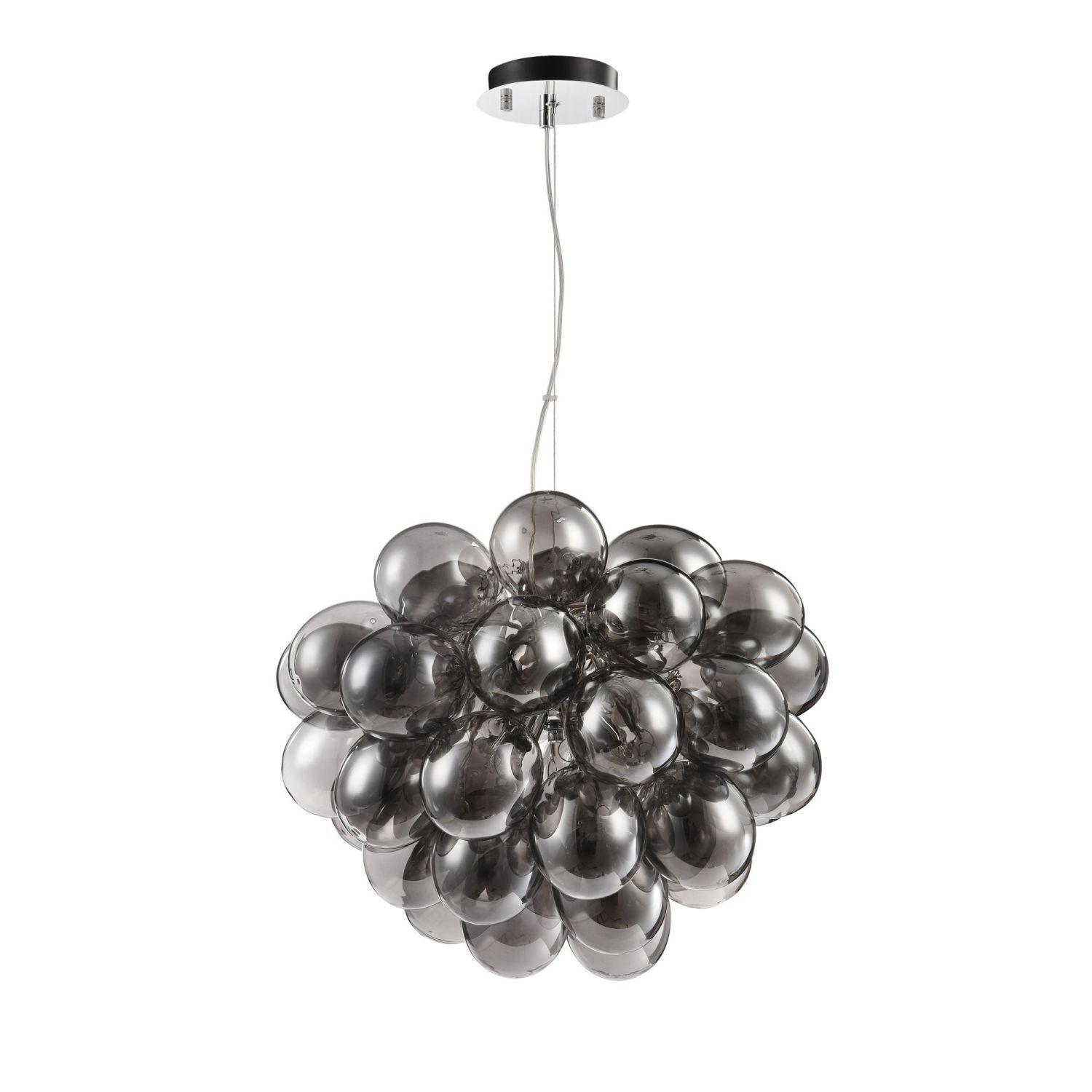 Pendelleuchte Rauchglas Metall G9 50 cm breit Modern