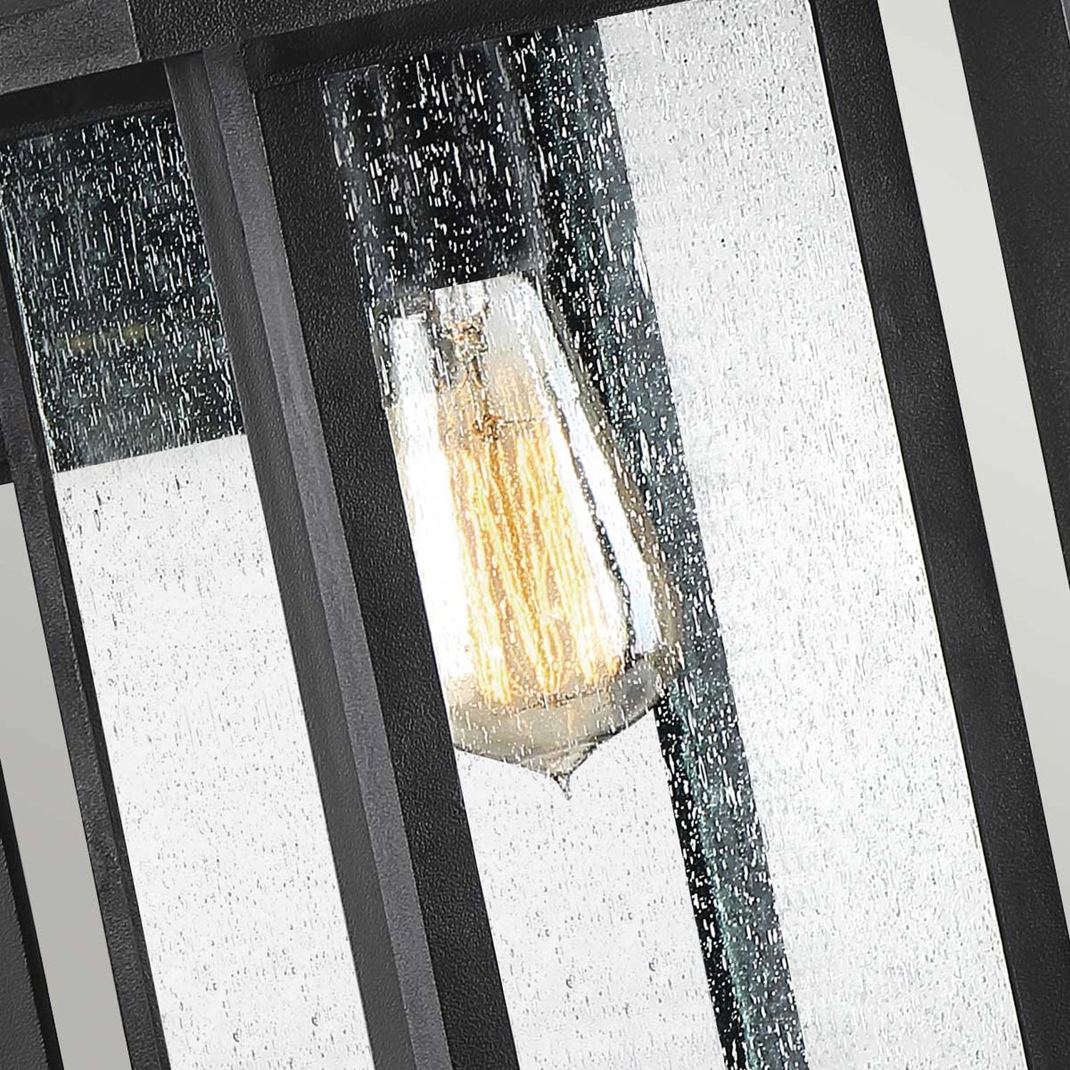 Außenwandlampe Schwarz Vintage E27 IP44 H: 35,7 cm Regenglas
