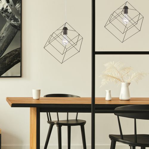 Eckige Hängeleuchte AGATRIA Anthrazit Design Lampe
