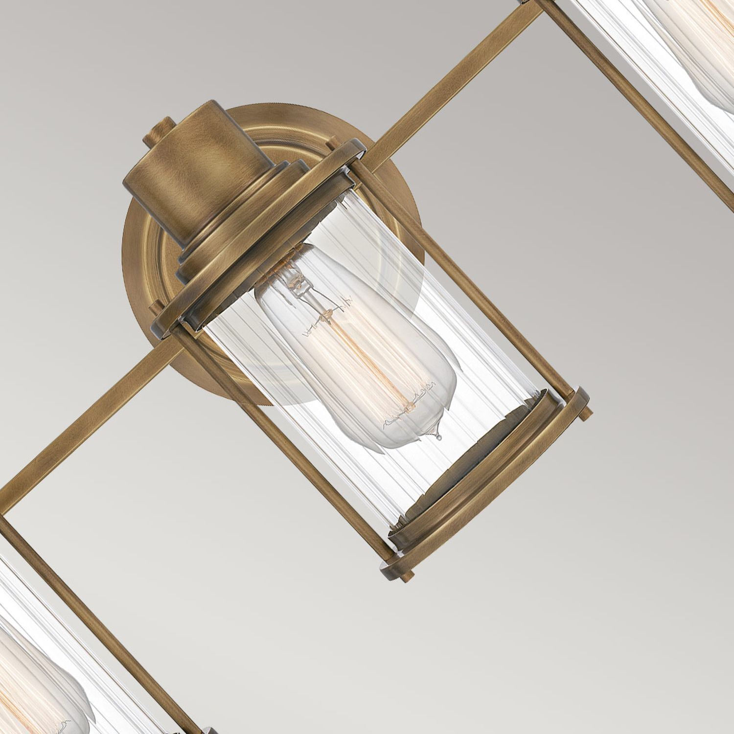 Badleuchte Wand Metall Glas IP44 B: 56 cm 3-flammig länglich