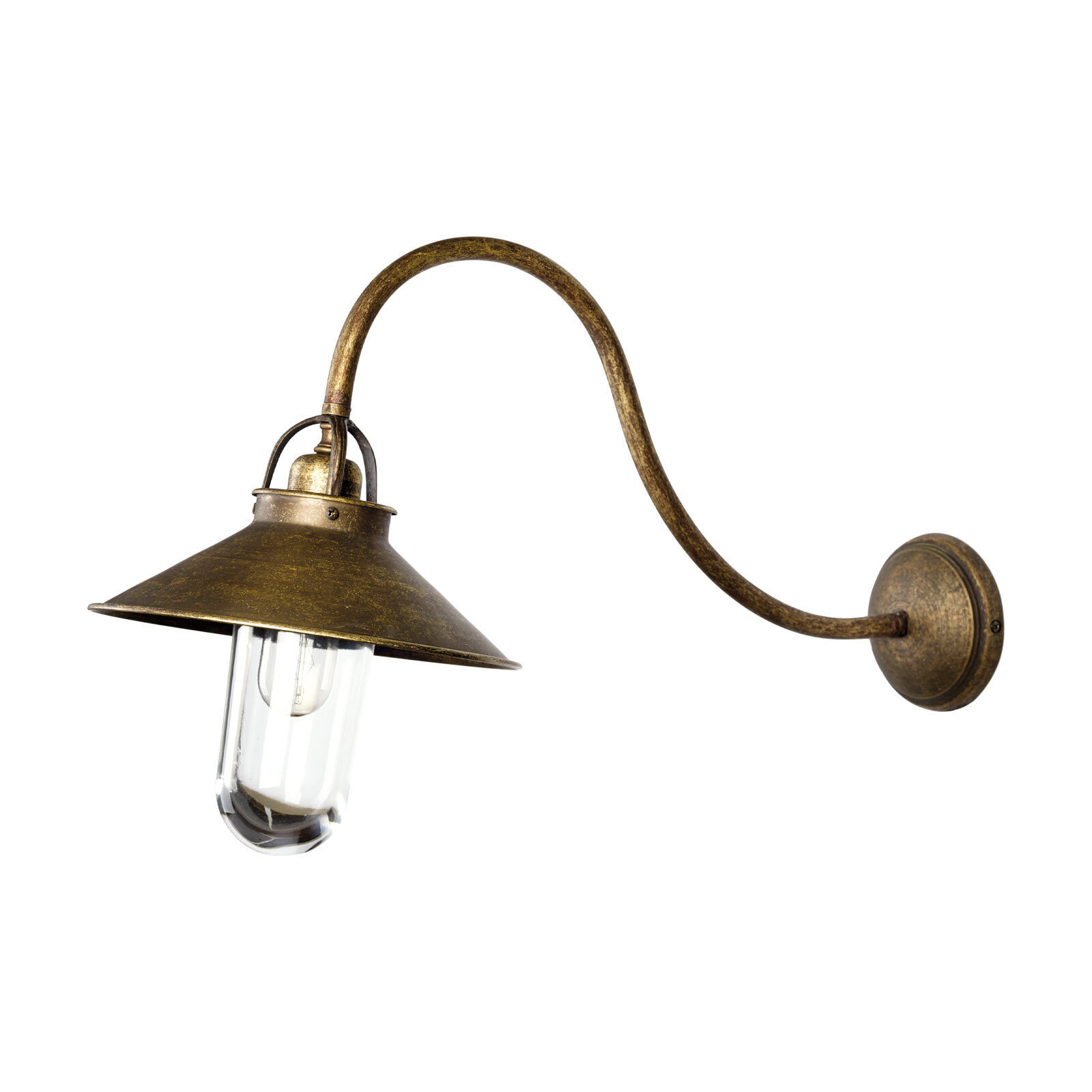 Außenleuchte Wand IP44 E27 in Bronze Antik matt Echt-Messing
