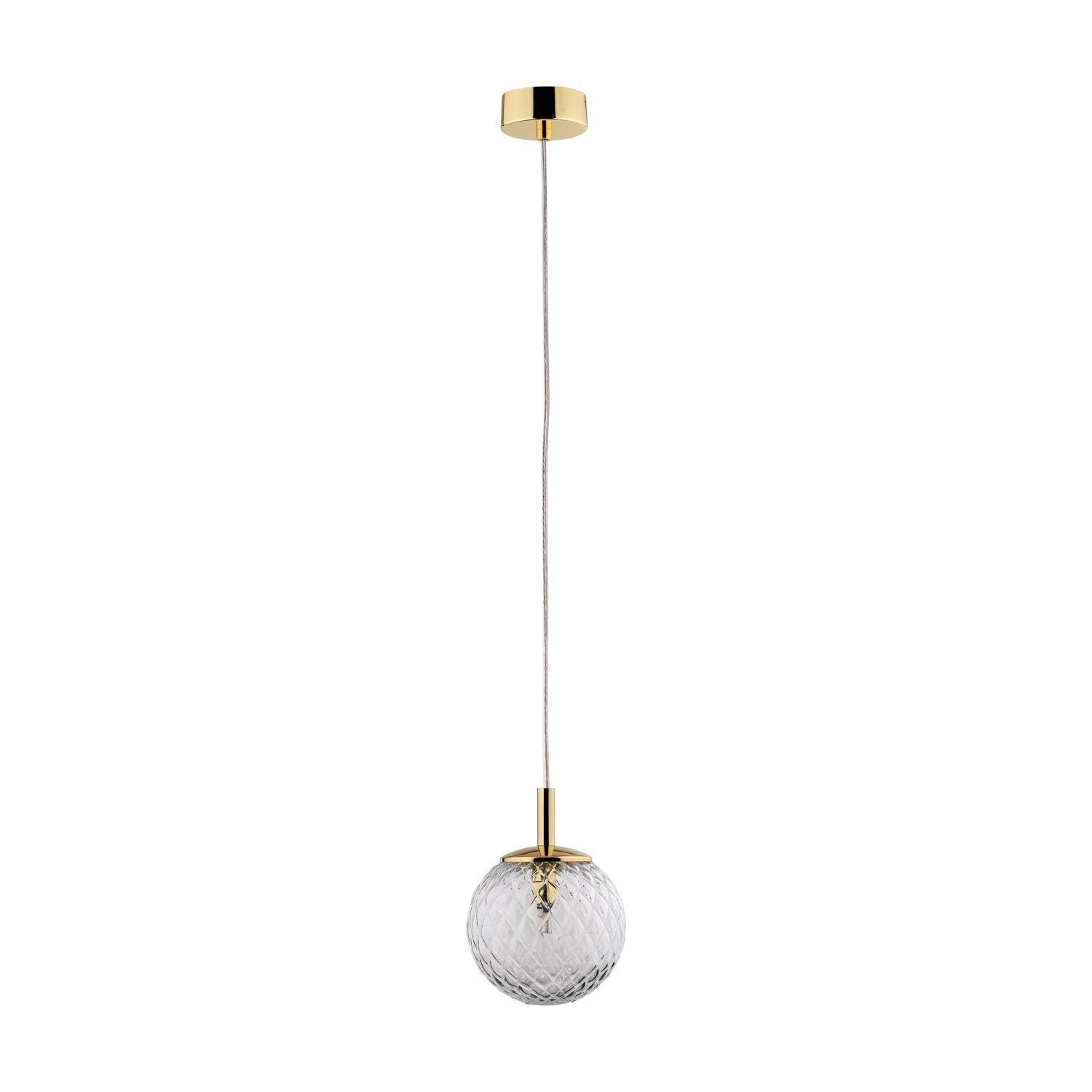 Hängelampe Glas Kugelschirm Ø 14 cm rund in Gold G9 Leuchter, Lampe