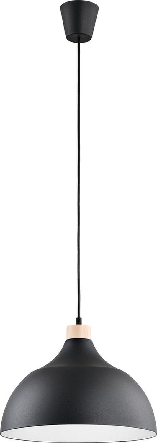 Hängelampe Schwarz Holz-Deko ∅33cm Esszimmer rund