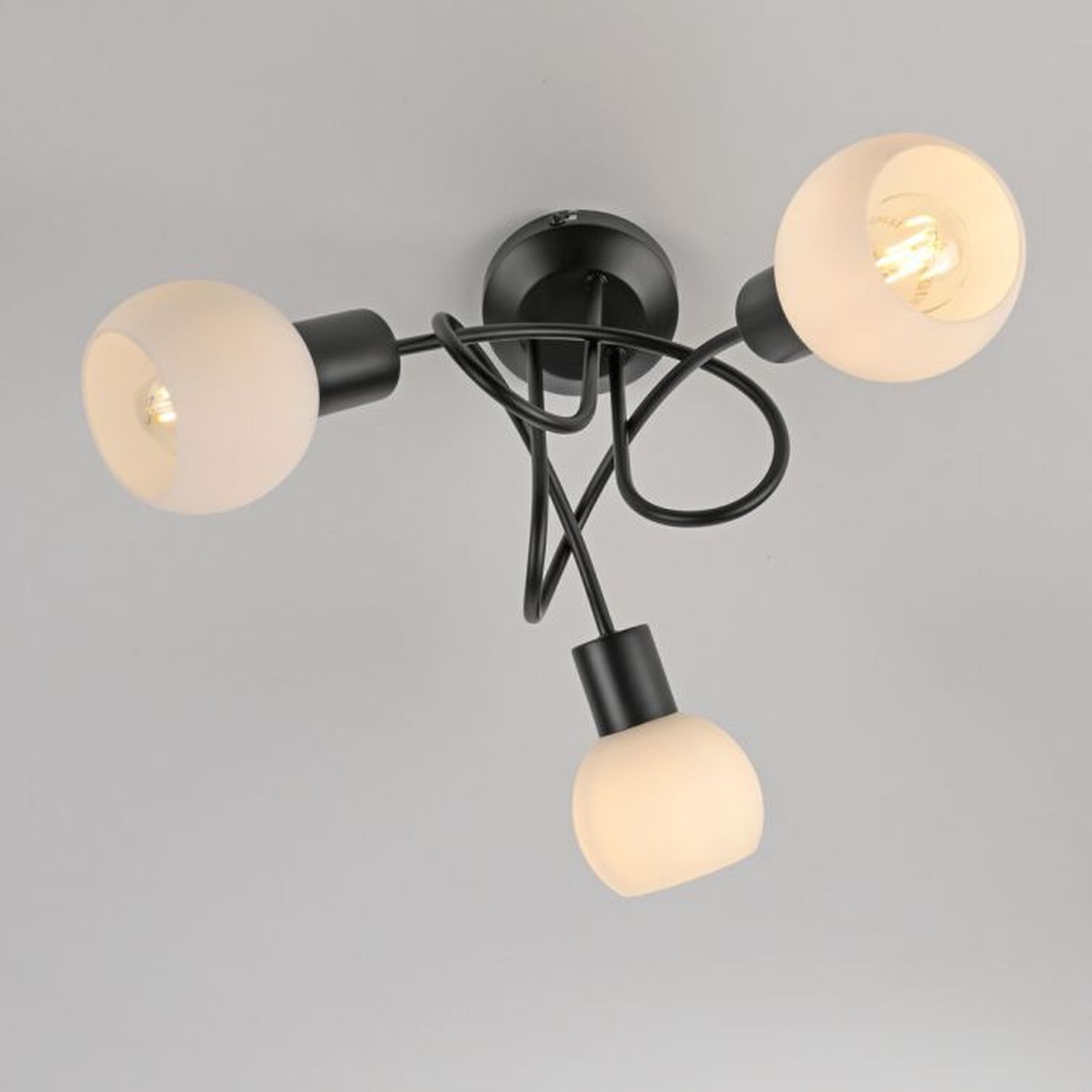 Deckenlampe Metall Glas L:38 cm inkl E14 dekorativ