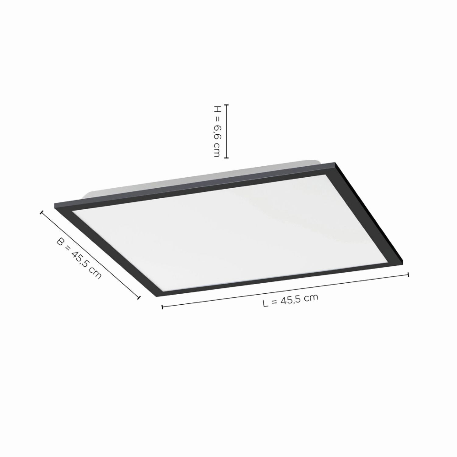 LED Deckenlampe dimmbar L:44,5 cm Fernbedienung Schwarz