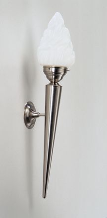 Dekorative Wandlampe Messing in Nickel Glas E27 H:65 cm