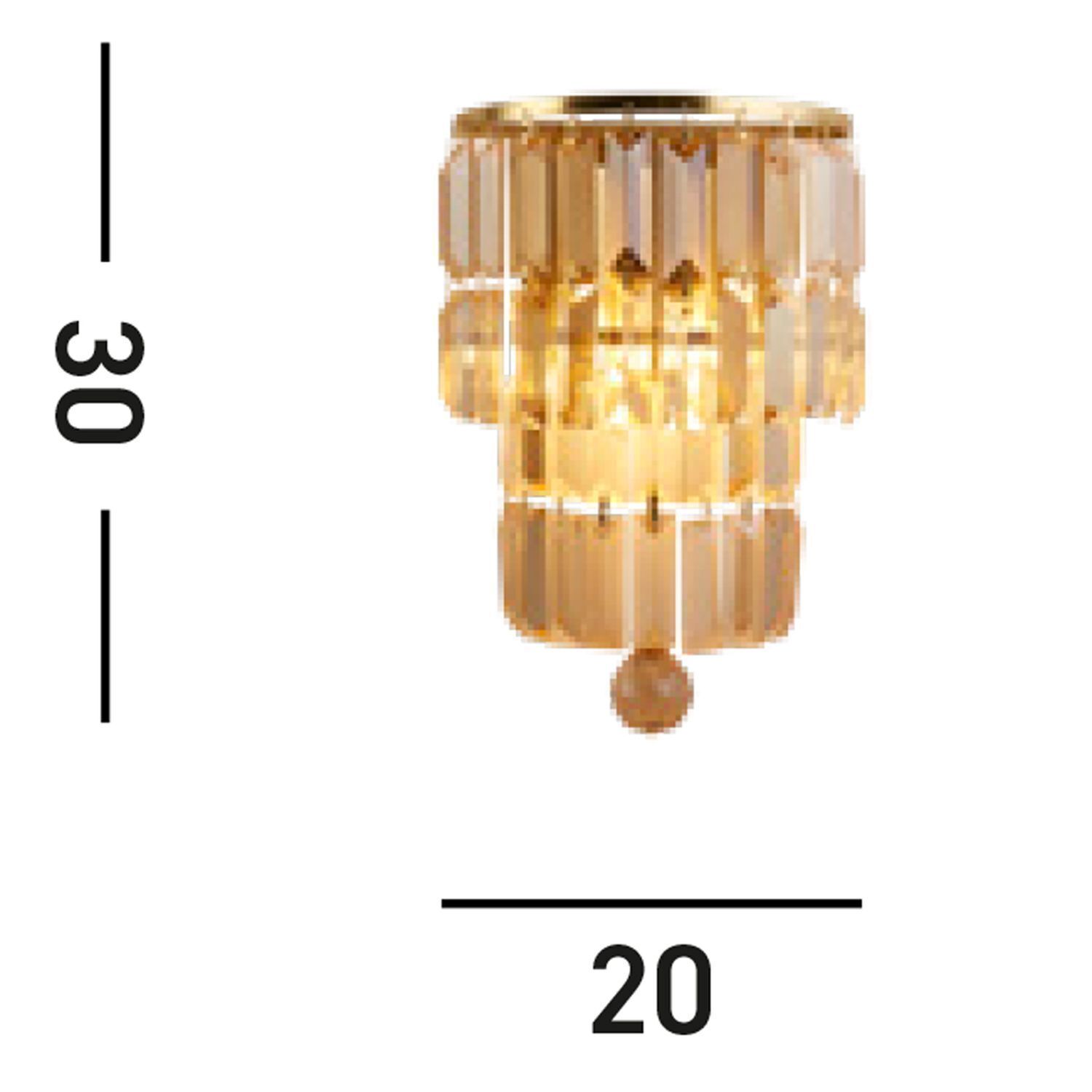 Wandlampe Glas Metall E14 IP44 in Messing Champagner Kronleuchte, Kristall, Gold, Wandleuchte, Lampe