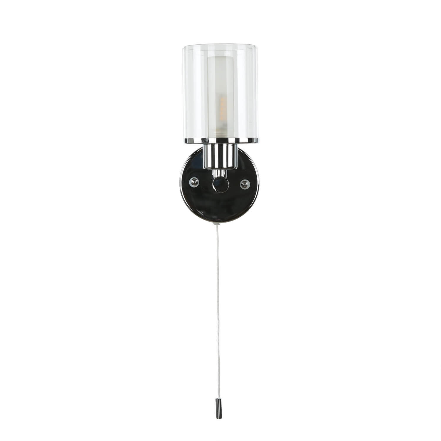 Kleine Wandlampe mit Schalter Glasschirm IP44 H:17cm