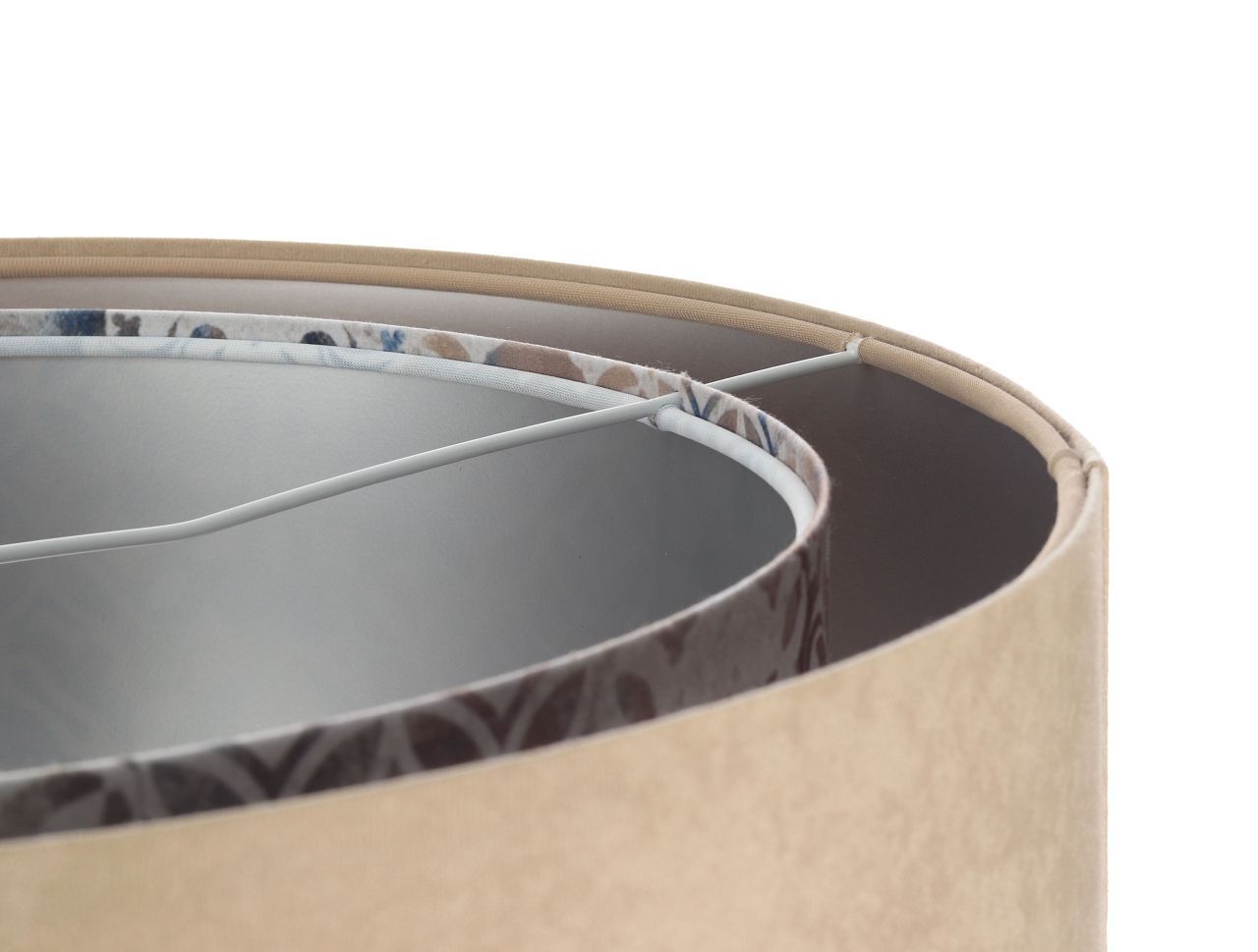 Hängeleuchte rund D: 50 cm E27 Stoff Velours Optik Modern KARIM