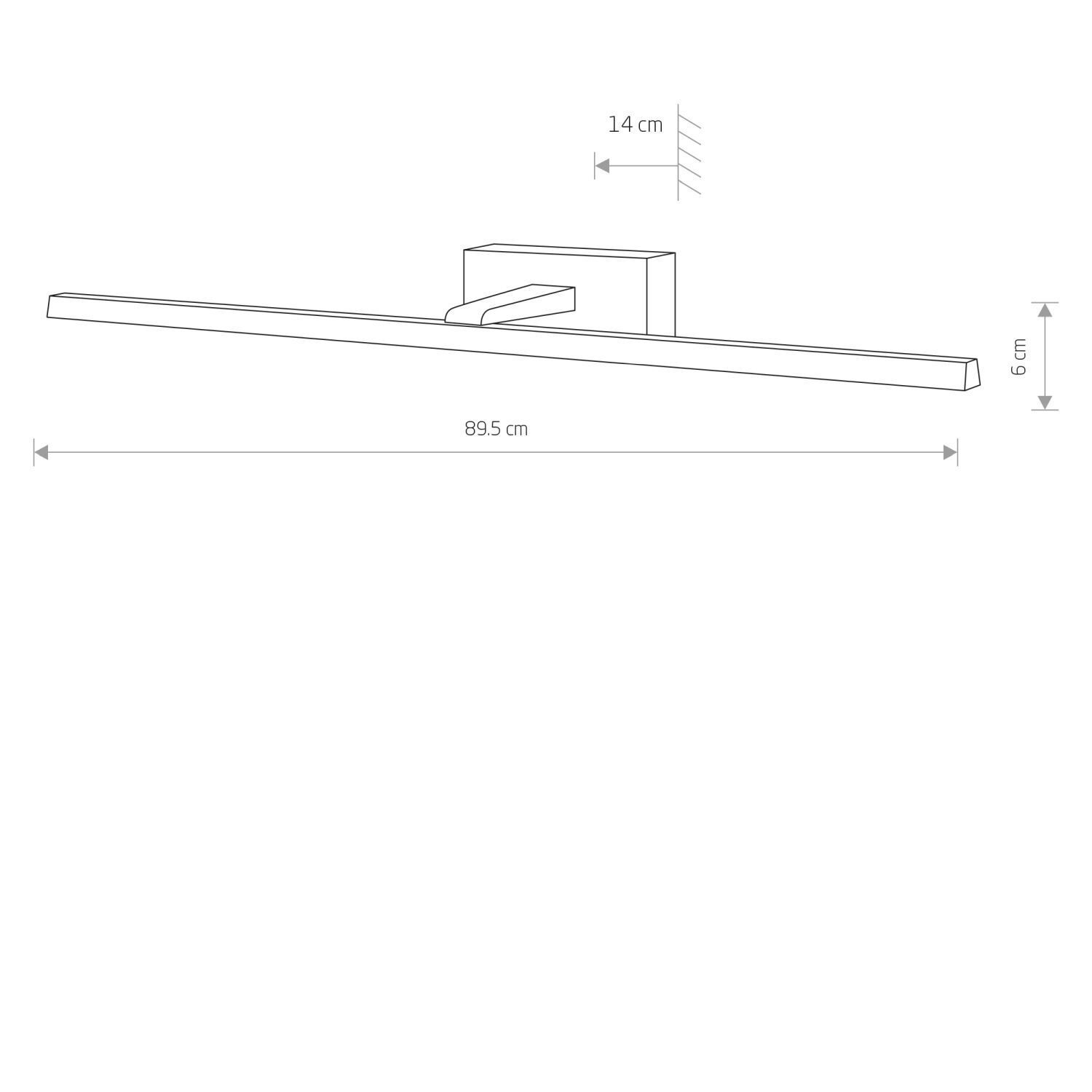 LED Bilderlampe Aluminium stilvoll B:89,5 cm in Chrom