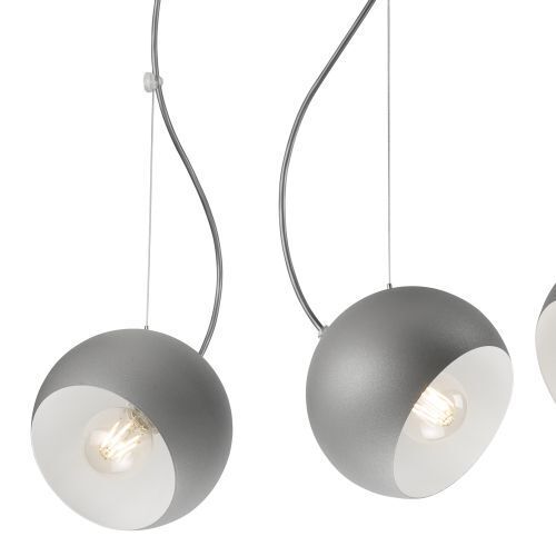 Pendellampe Silber Weiß Metall Esstisch Modern