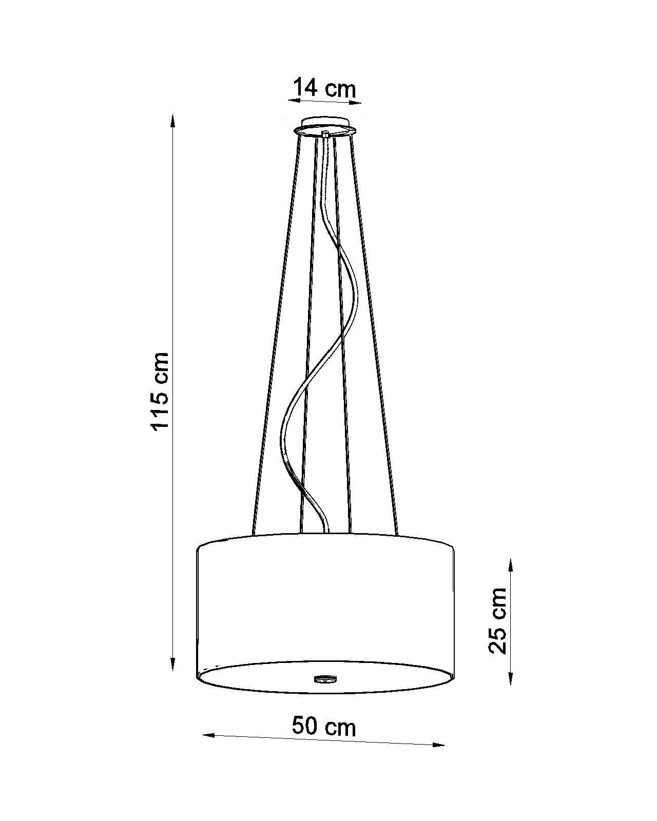 Pendelleuchte Stoff Glas Ø 50 cm Schwarz blendarm rund