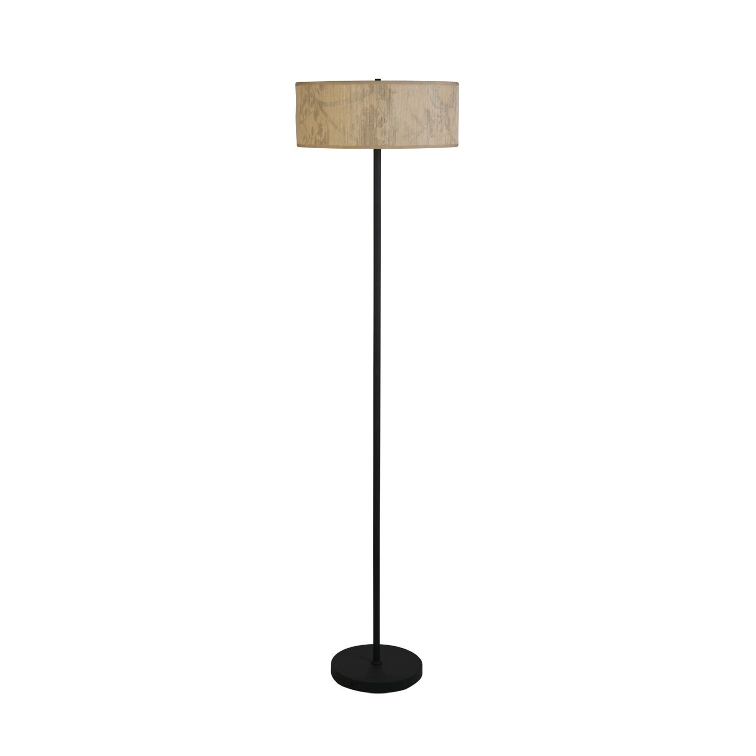 Wohnliche Stehleuchte Bambus Metall 160 cm E27 blendarm