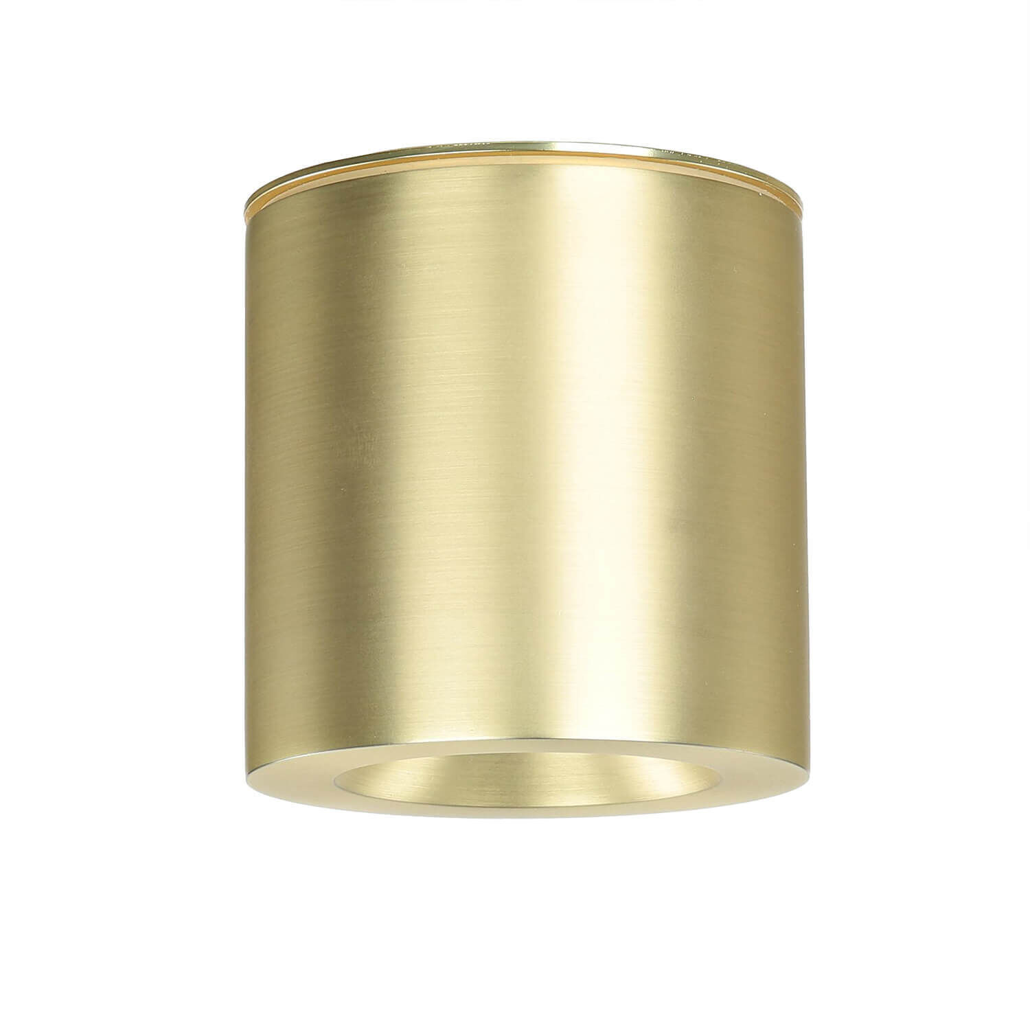 Deckenstrahler Aluminium in Messing Ø8,5 cm IP44 GU10 gold, Messing, Zylindrisch, Lampenschirm, Metallisch