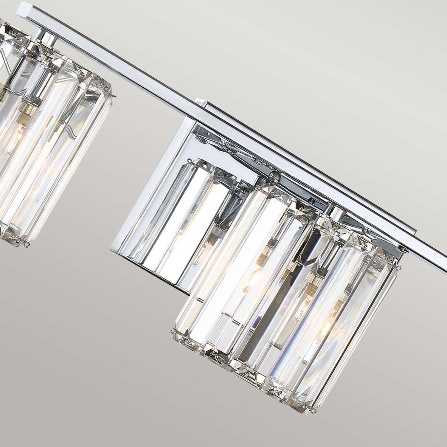 Wandlampe Badezimmer mit 3x LED G9 Kristall IP44 Chrom