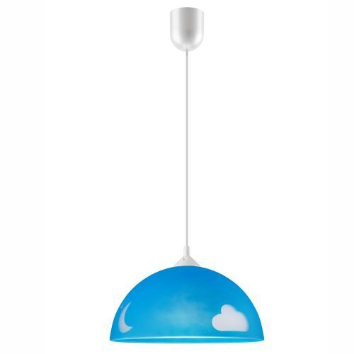 Pendelleuchte Glas Rund Blau Kind Junge farbenfroh