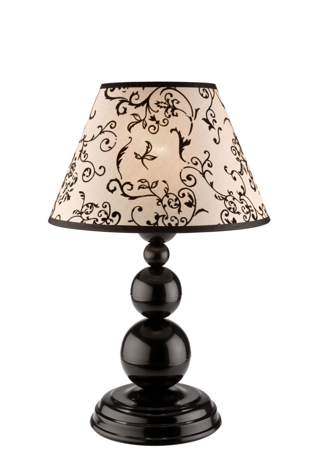 Schwarze Tischlampe Stoff H:38cm Landhaus MADISYN