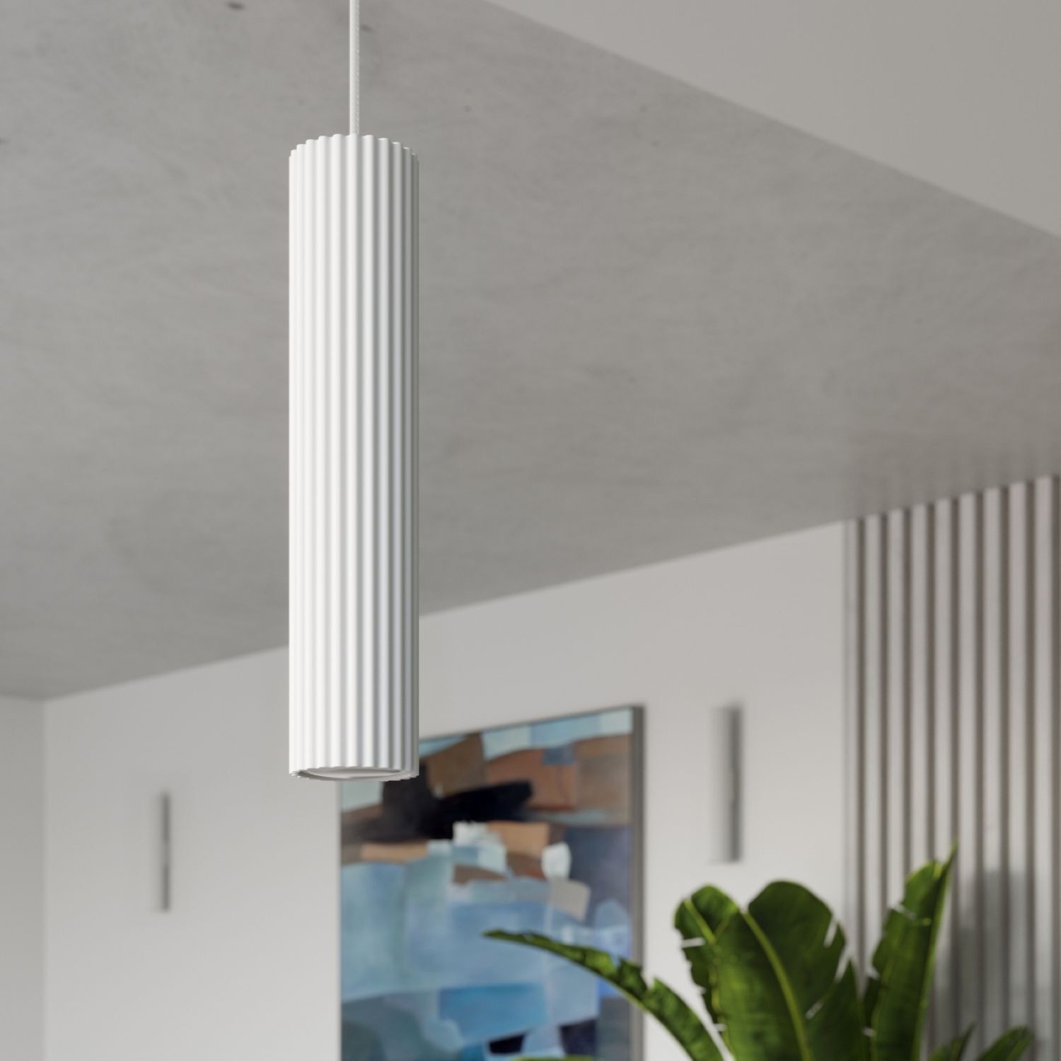 Pendelleuchte Weiß GU10 schmal Ø 8 cm aus Aluminium Modern