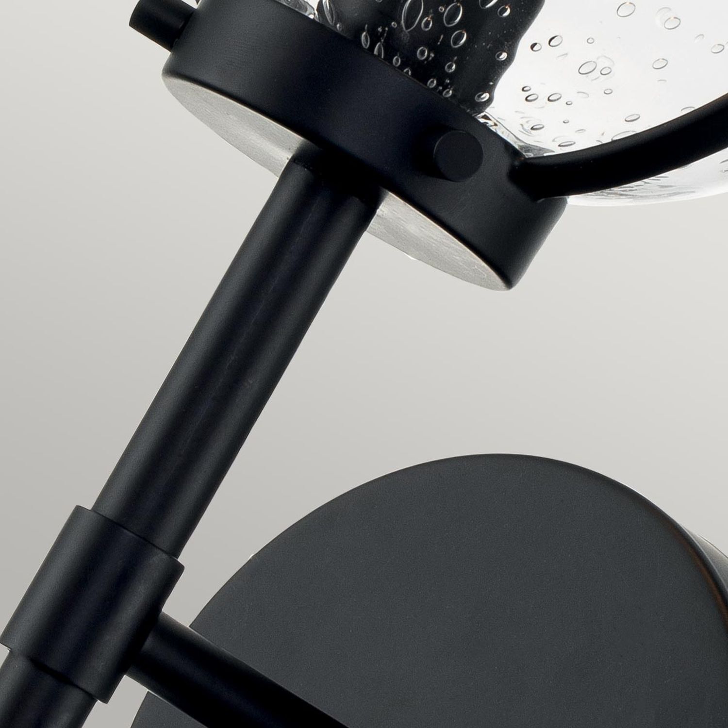 Badezimmerlampe Metall Glas IP44 40,3 cm hoch Schwarz Beleuchtung, Lampe