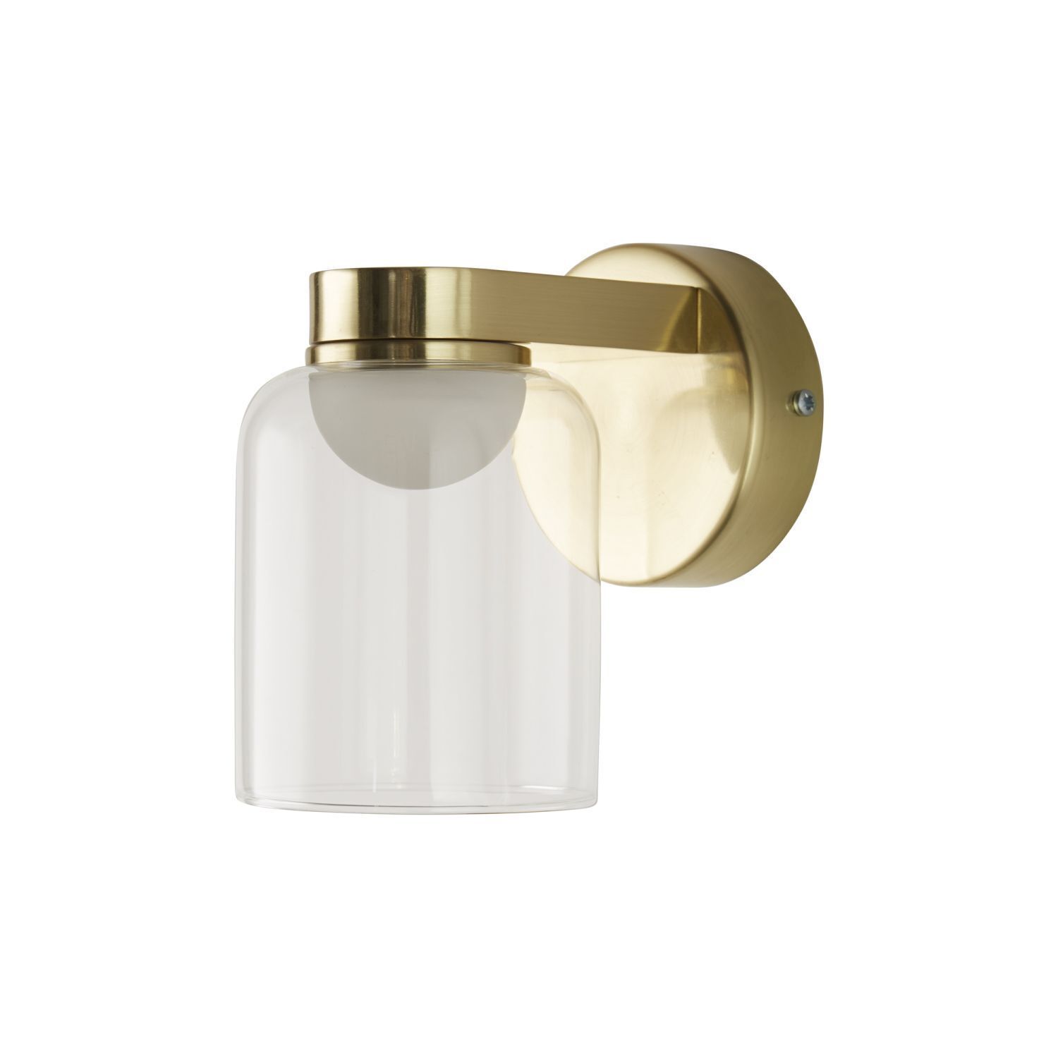 Kleine LED Wandlampe Glasschirm Metall T:16 cm IP44 6 W