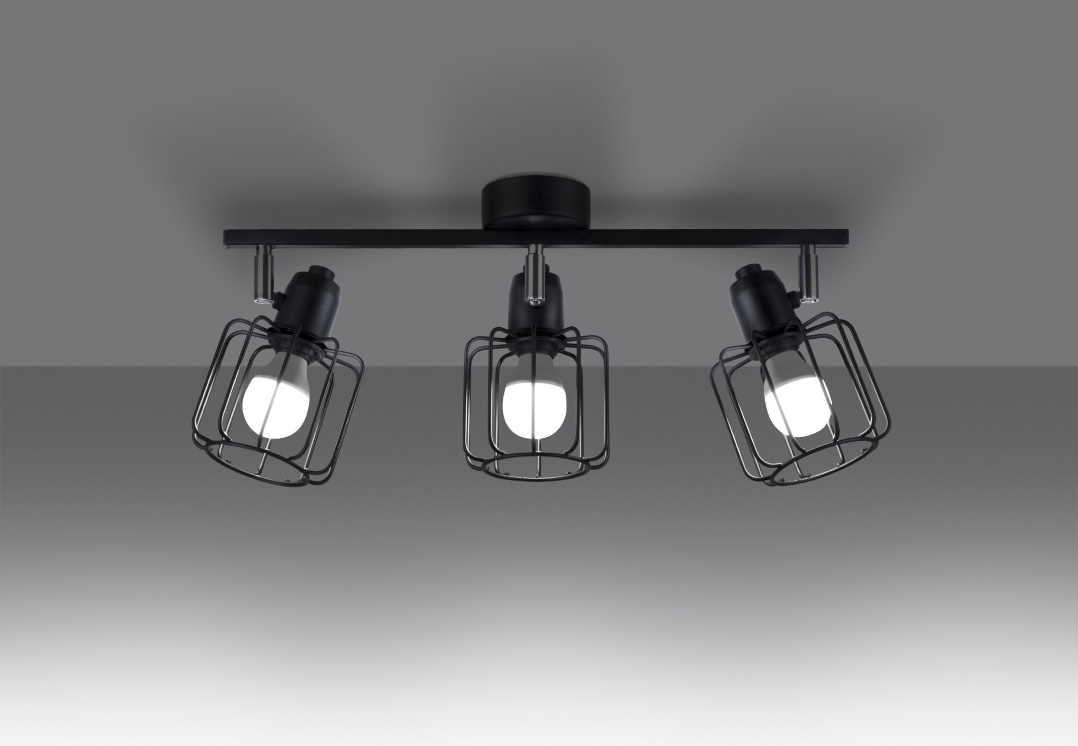 Deckenstrahler Schwarz Metall Retro Design 48 cm lang
