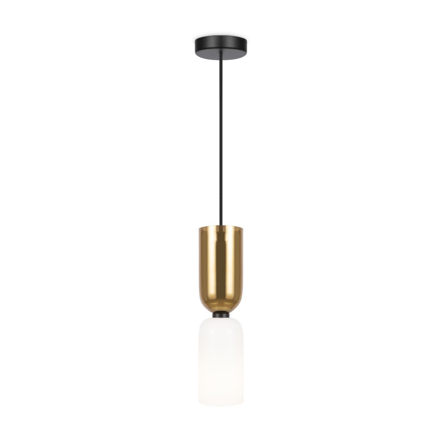 Hängelampe Metall Glas E14 rund D: 8 cm H: max. 232 cm