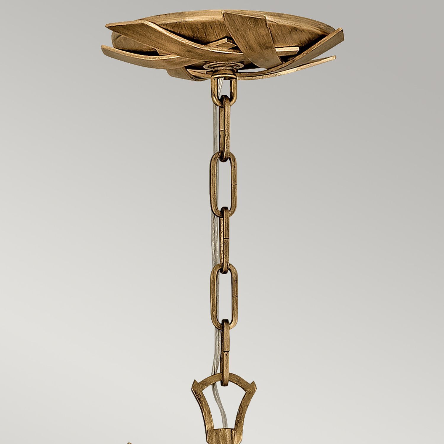 Kronleuchter Gold brüniert Ø 74,3 cm aus Metall Kristall hängelampe, kette, metall, goldfarben, dekor