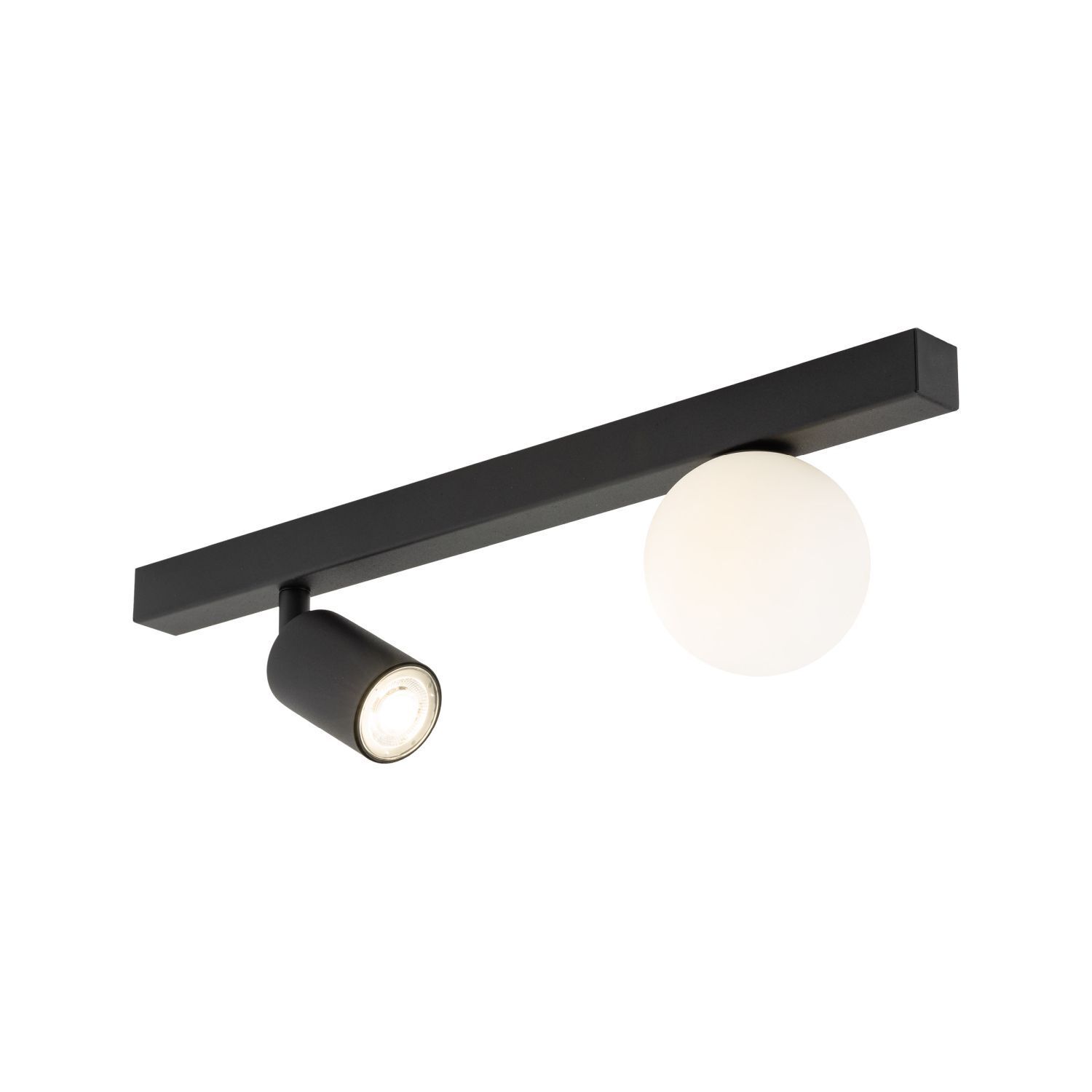 Deckenstrahler Glas Metall 49 cm Schwarz Weiß GU10 + G9