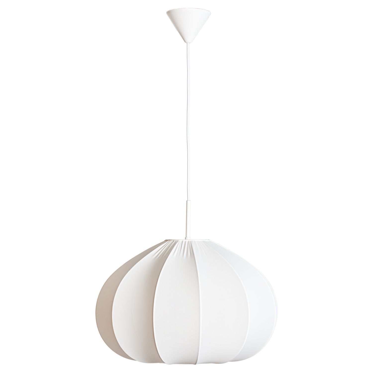 Hängelampe Weiß Stoffschirm 50 cm breit H: max. 120 cm E27 Lampe, Lampenschirm