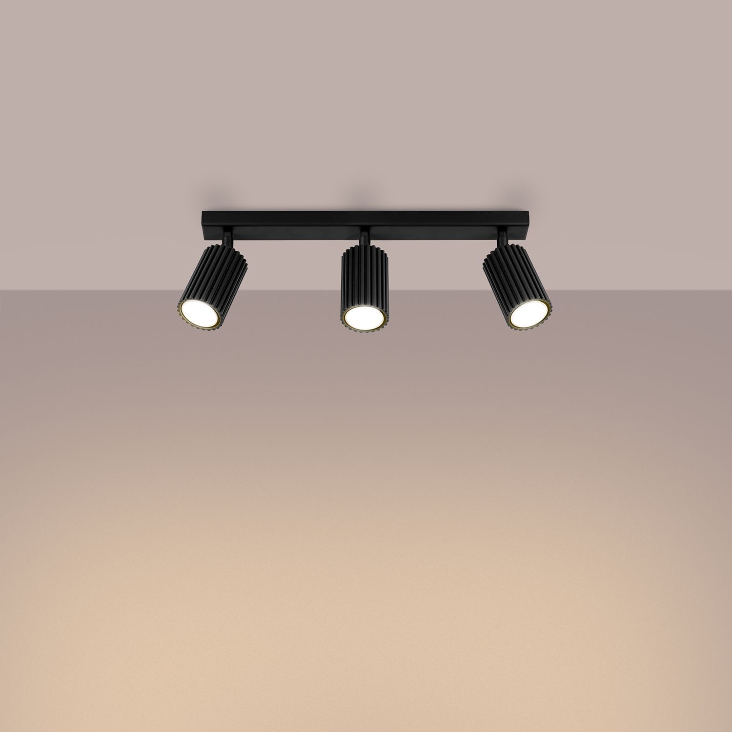 Deckenstrahler Schwarz 3-flammig B: 45 cm schwenkbar GU10