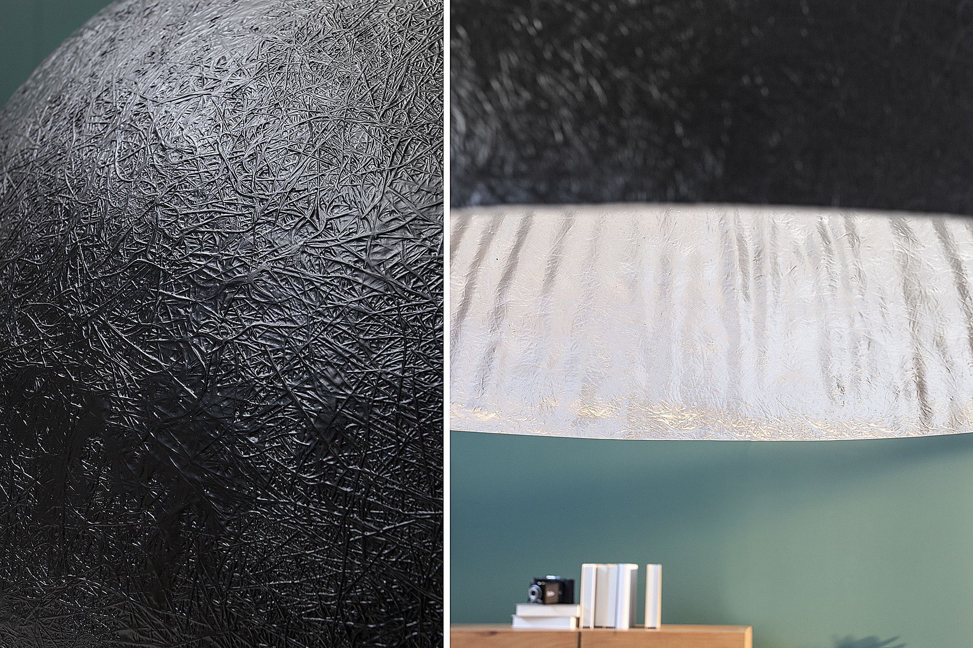 Wohnzimmer Hängelampe Schwarz Modern Design Ø70cm Beleuchtung, Aluminium, Lampe