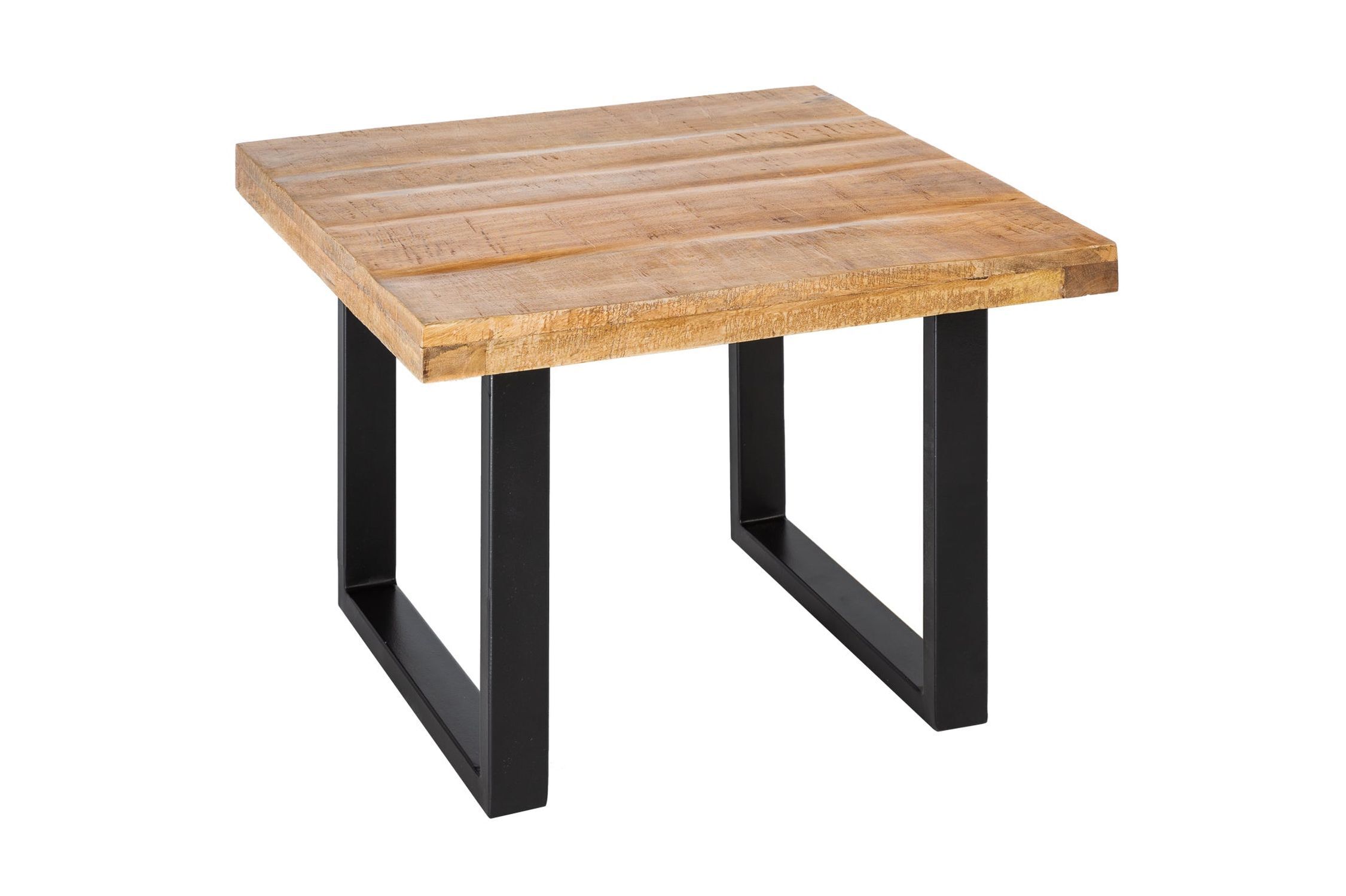Couchtisch Mango Holz Metall 60 x 60 cm Kufengestell