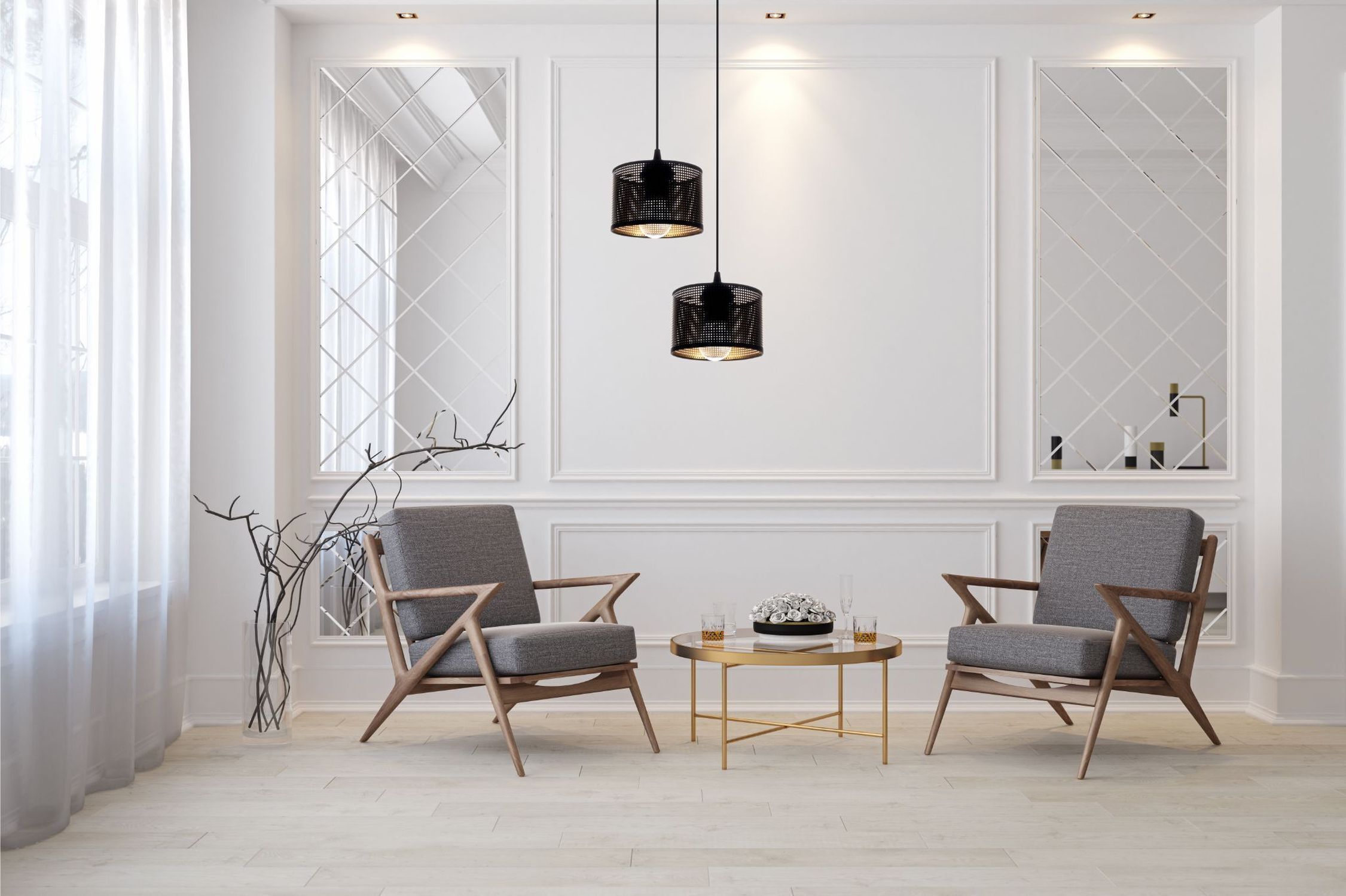 Hängelampe Metall Loft 2-flmg E27 B:30 cm Schwarz Gold Innenarchitektur, Tasse, Dekoration für Zuhause, Stuhl, Fußboden