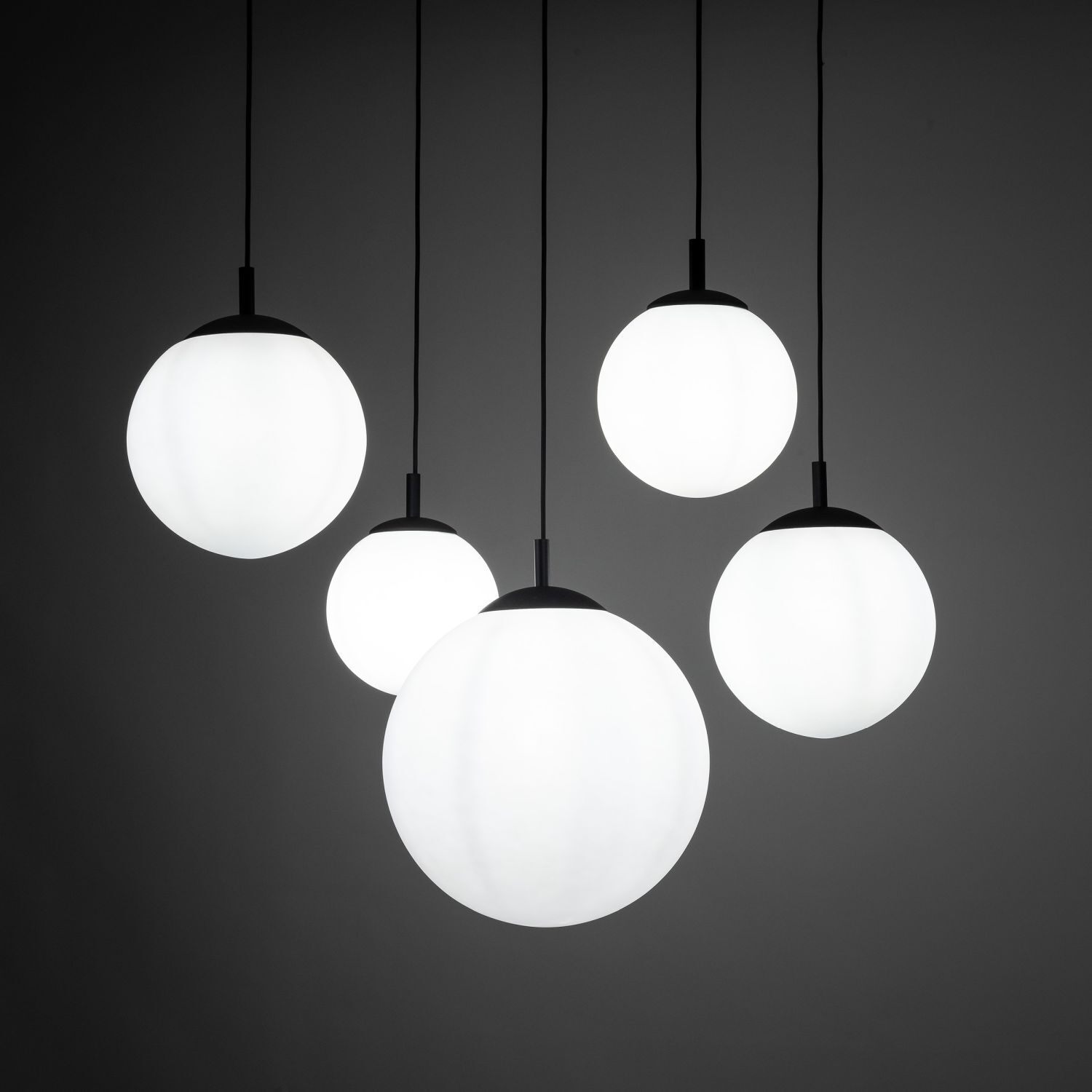 Pendelleuchte verstellbar B: max. 4 m Glas Metall 5x E27