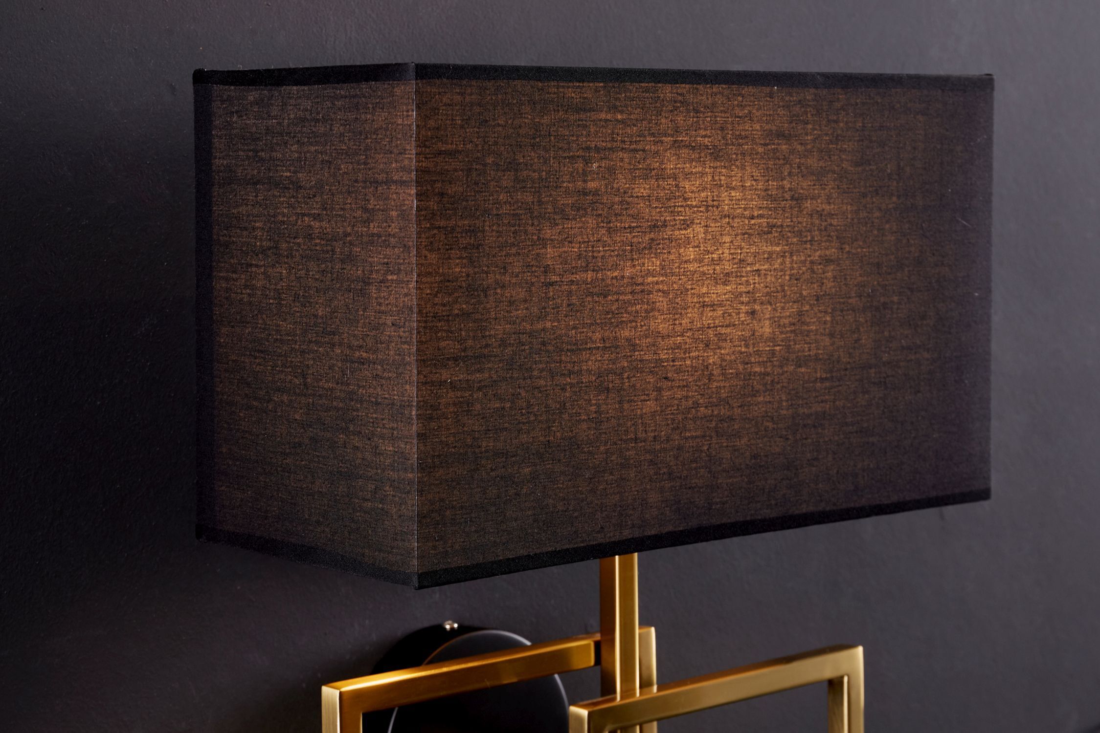 Wandlampe Stoff blendarm T:20 cm E27 in Gold Schwarz