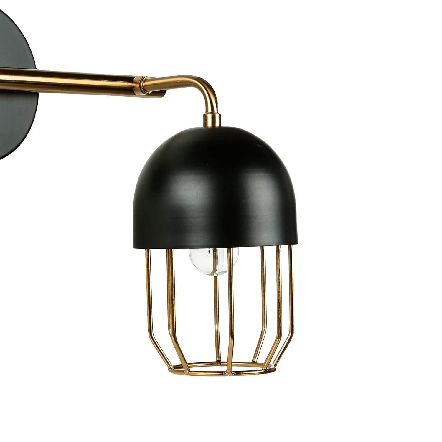Wandleuchte Metall Schwarz Gold Loft Design 2x E14 QUINN Lampe, Leuchte