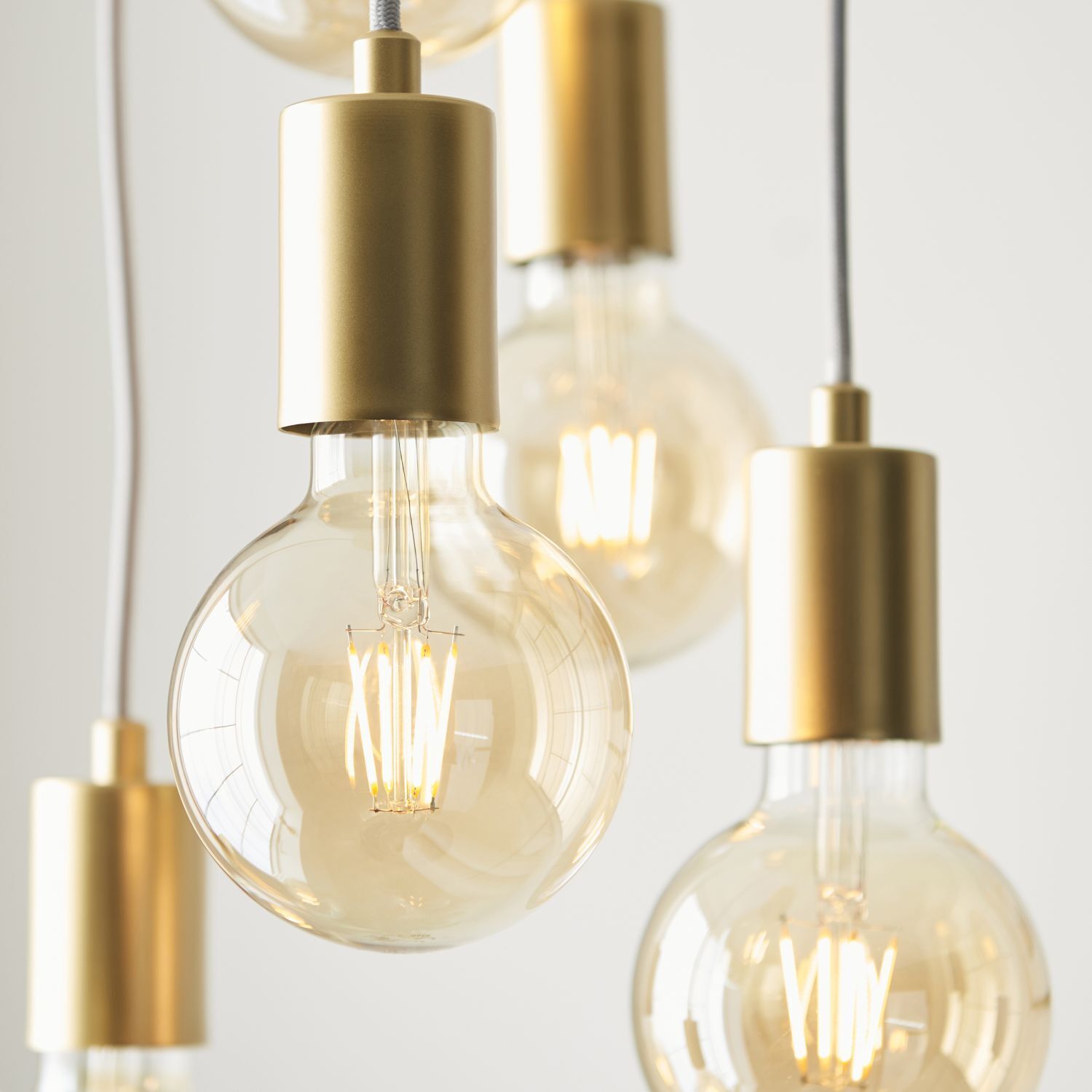 Hängelampe Metall in Gold verstellbar Retro Design für 6x E27
