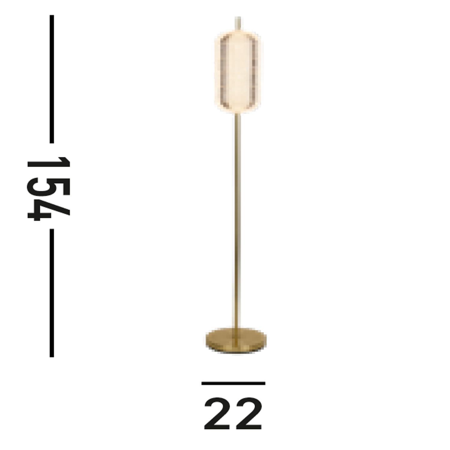 Elegante LED Stehleuchte Metall 154 cm 23 W in Messing