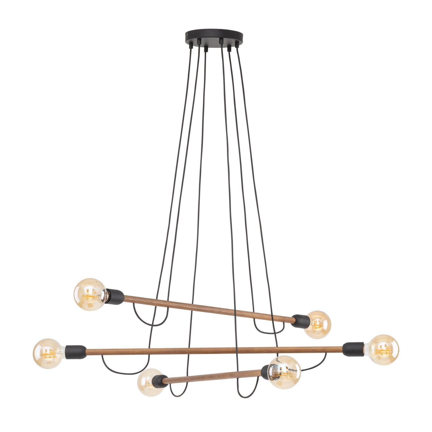 Hängelampe verstellbar L: 93 cm H: max. 160 cm für 6x E27