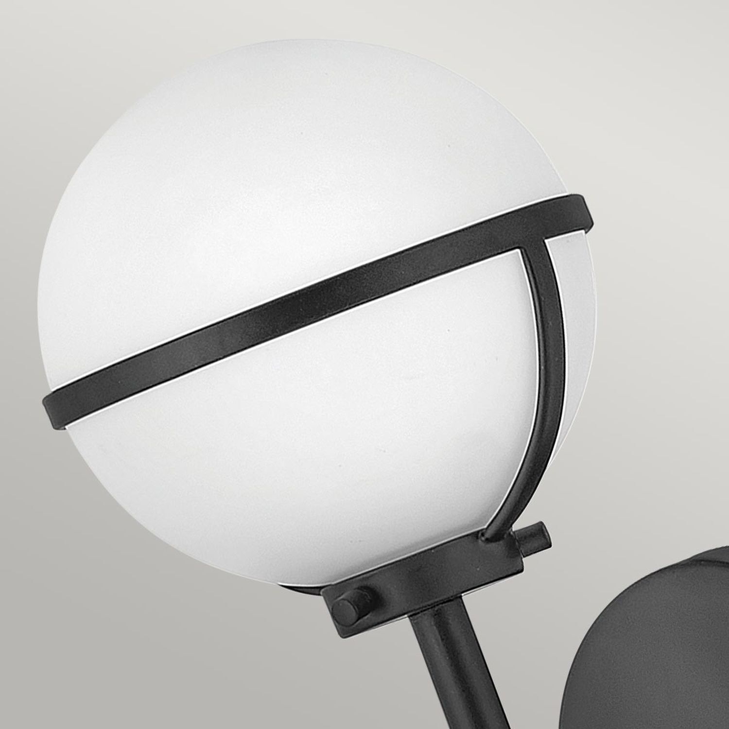 Wandlampe Bad H: 40,3 cm IP44 Schwarz Weiß Metall Glas