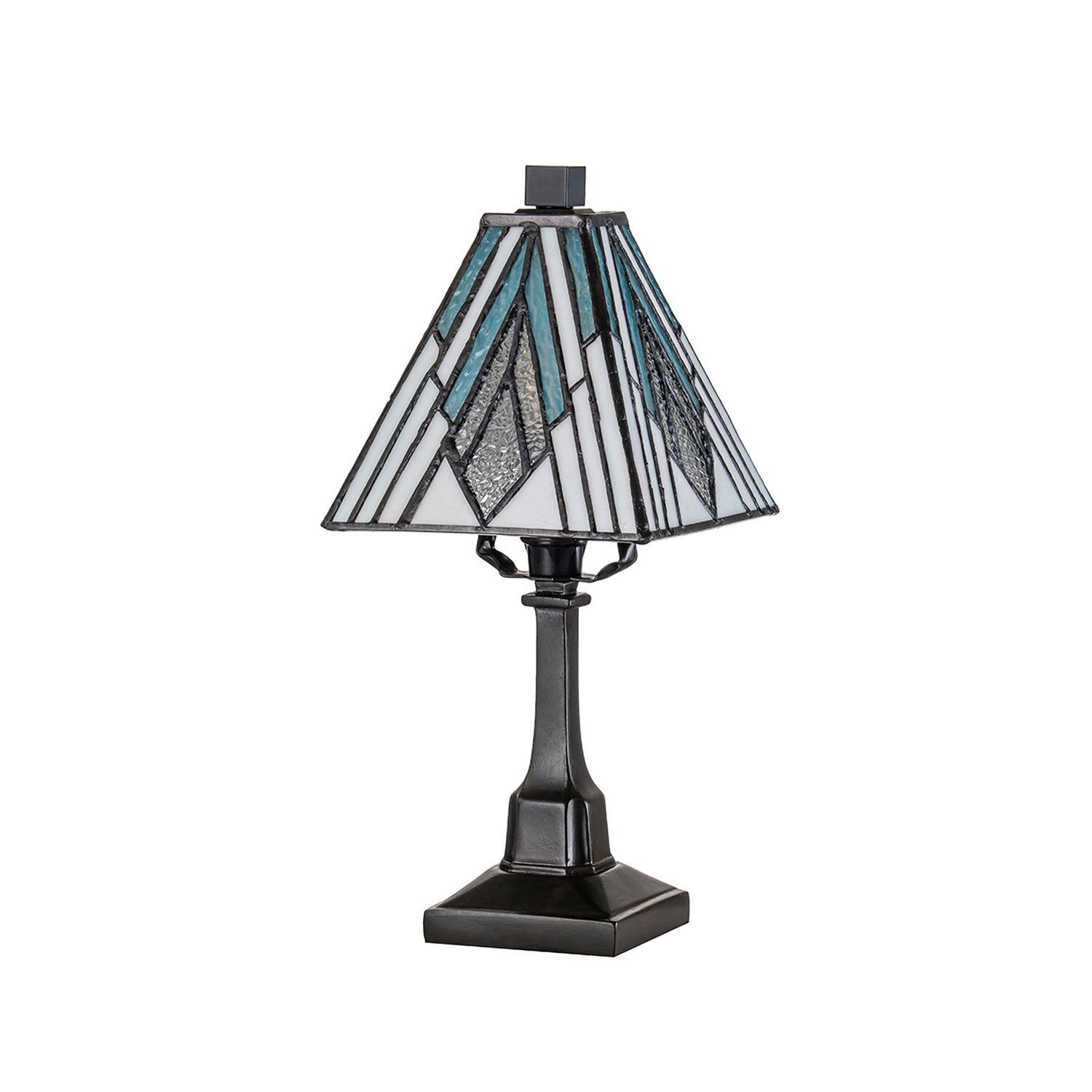 Tischlampe Tiffany Stil E27 Buntglas Metall klein H: 32 cm Lampe, Tischlampe, Lampenschirm