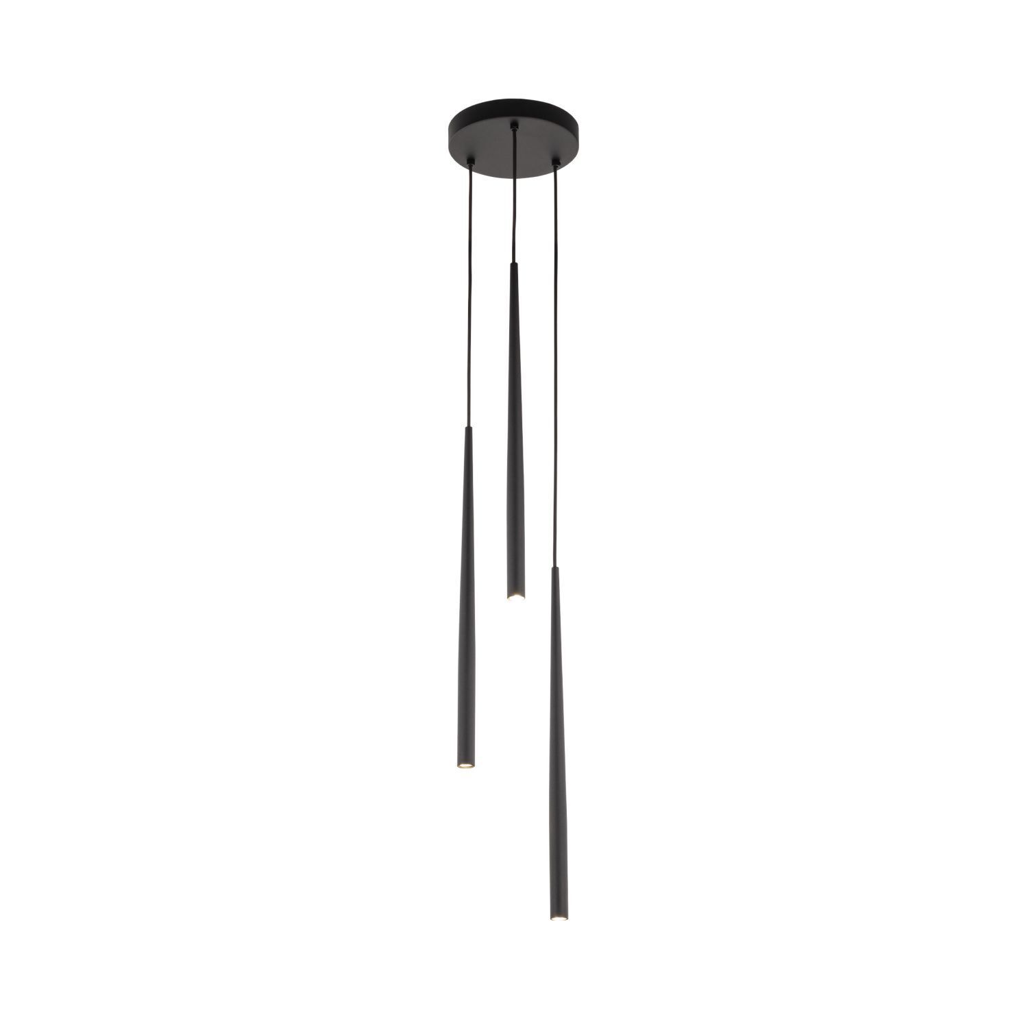 Pendelleuchte Schwarz Ø 20 cm verstellbar G9 3-flammig Pendelleuchte Schwarz Ø 20 cm verstellbar G9 3-flammig
