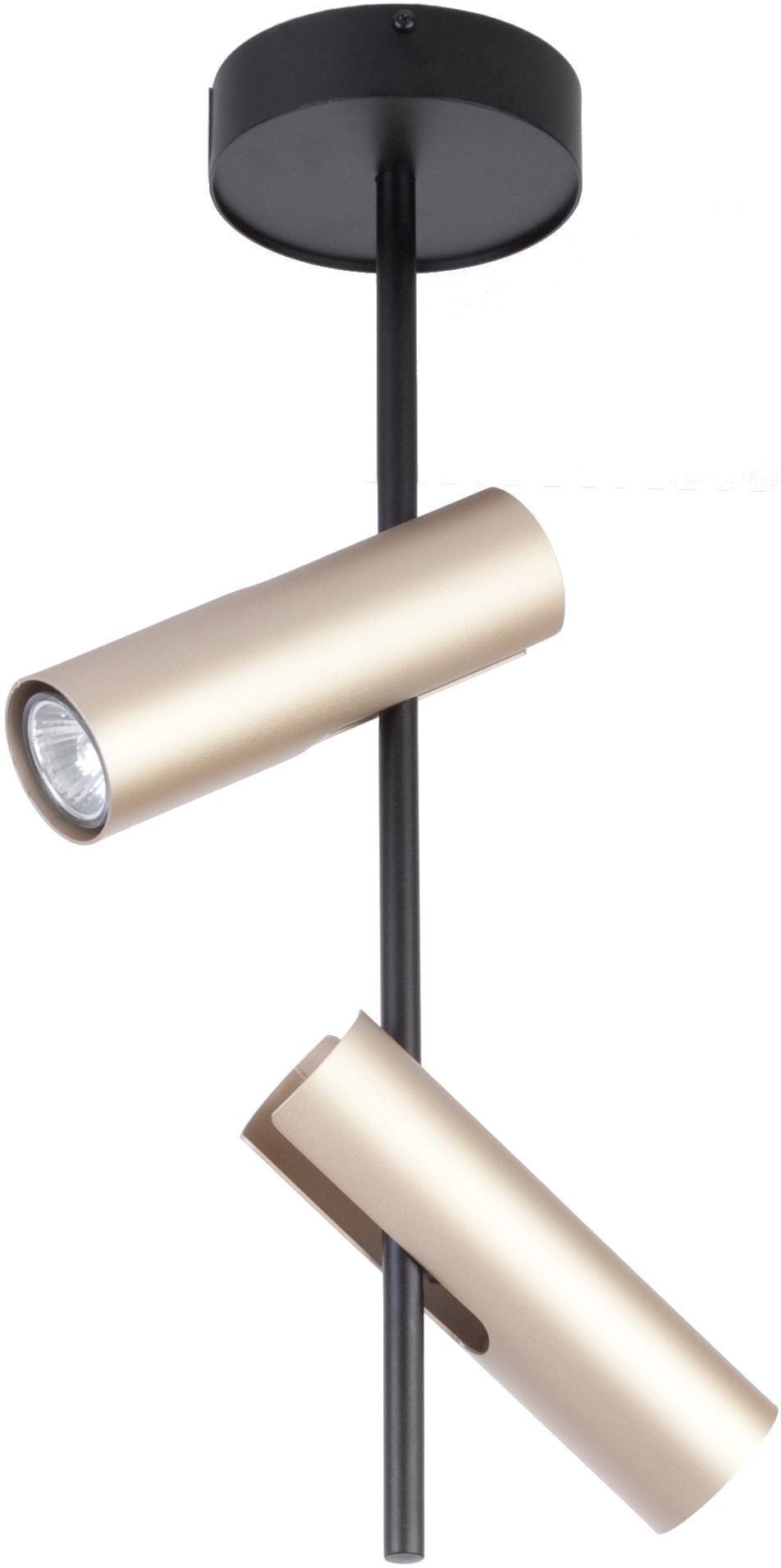 Deckenspot flexibel Metall Schwarz Gold GU10 2-flammig